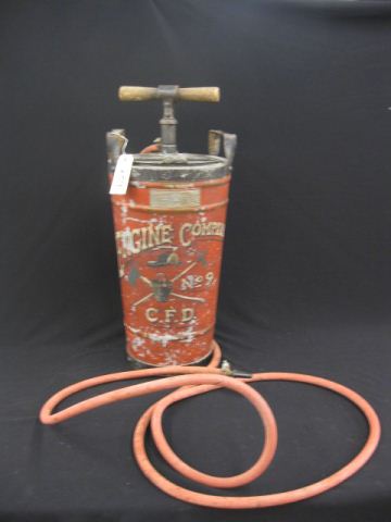 Early Painted Metal Fire Extinguisher