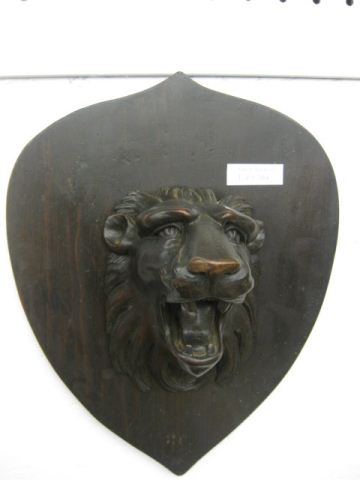 Victorian Wood Carving of a Lion's