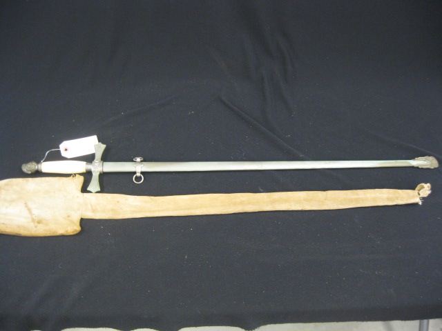 Sword carved ivory handle knightshead
