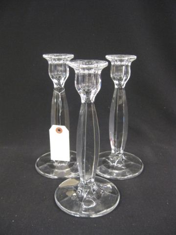 3 Glass Candlesticks attributed