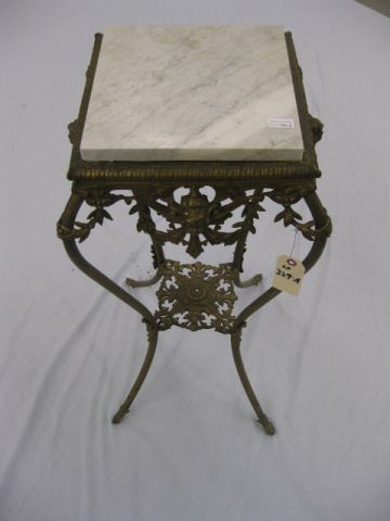 Bronzed Victorian Plant Stand marble