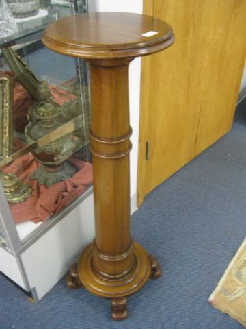 Mahogany Plant Stand column decor footed