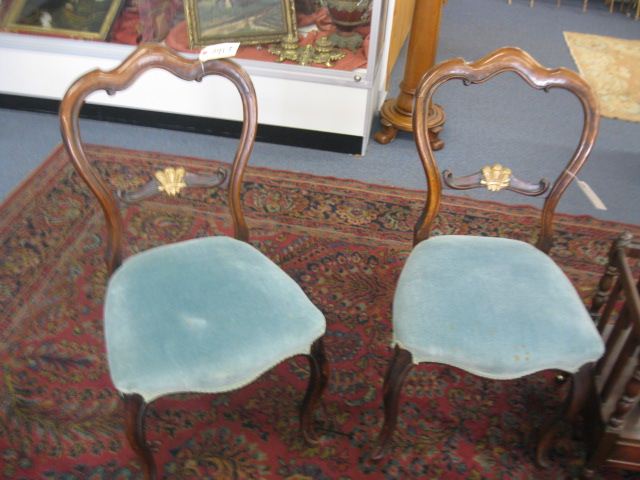 Pair of Victorian Side Chairs carved 14fbb7