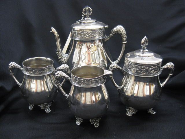 Victorian Silverplate Tea Service footed