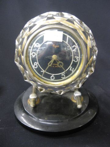 Majak Russian Deco Clock cut crystal 14fbd0