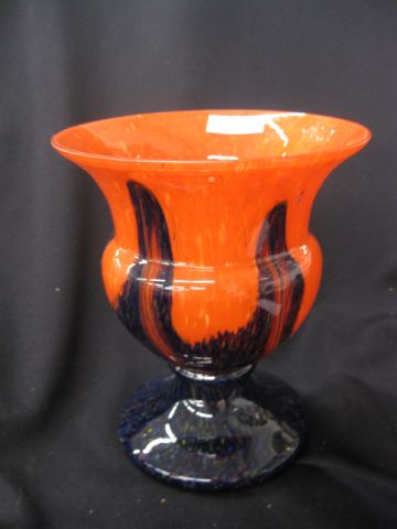 Czechoslovakian Art Glass Vase vivid