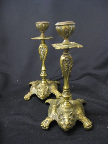 Pair of Victorian Figural Brass 14fbde