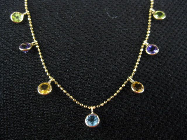 14k Gold Gemstone Necklace amethyst