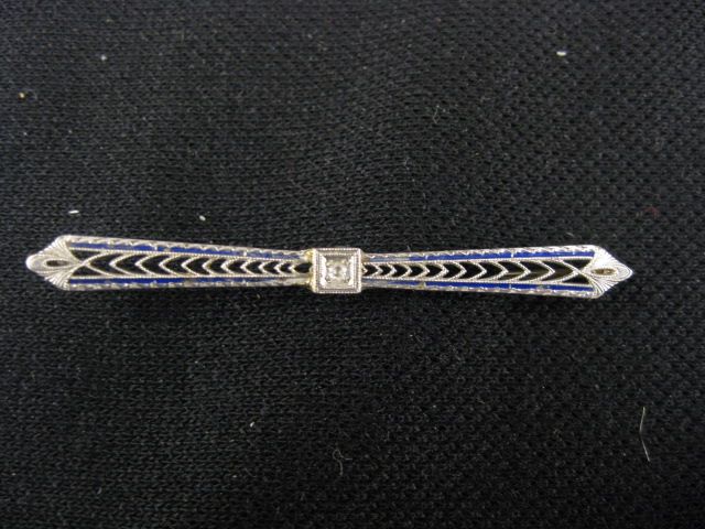Diamond Enameled Bar Pin small 14fbeb