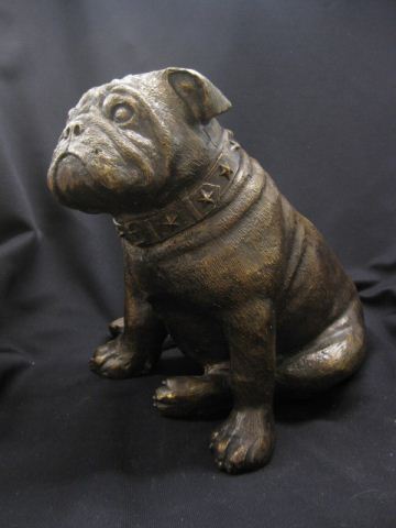 Bronze Statue of a Bulldog seated starstudded