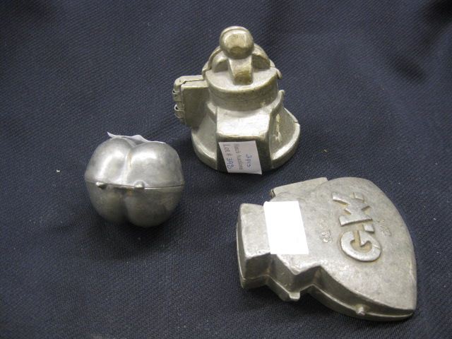 3 Antique Figural Pewter Ice Cream 14fc07