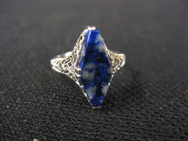 Lapis Ring diamond shape stone 14fbff