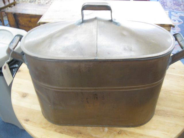 Copper Double Boiler handled andcovered