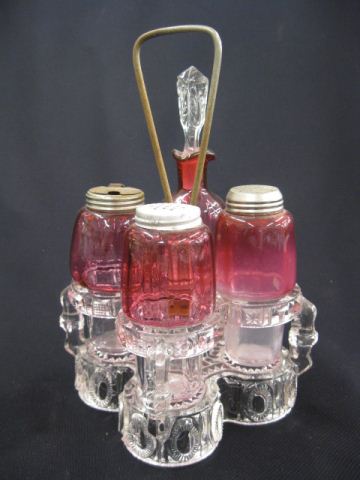 Victorian Art Glass Castor Set