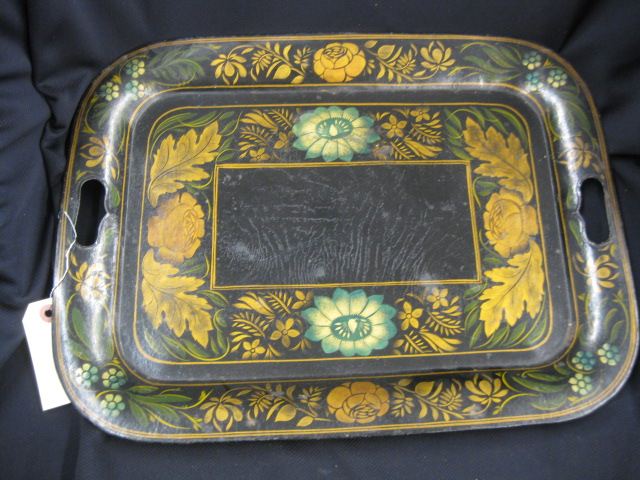 Tole Decorated Tin Tray cut out 14fc38