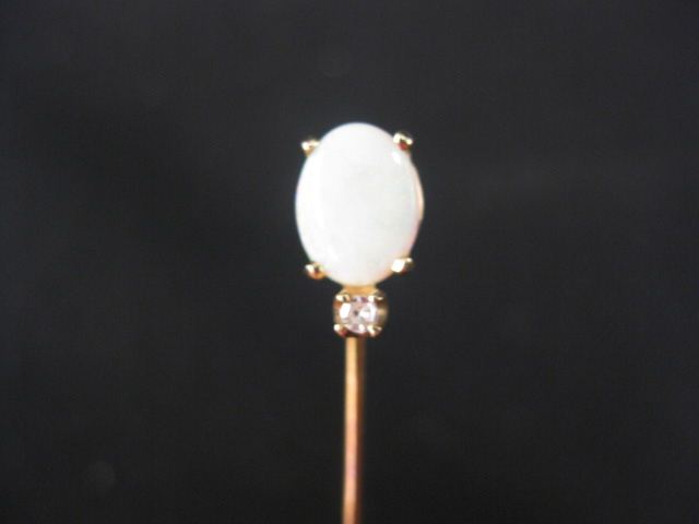 Opal & Diamond Stickpin oval gem