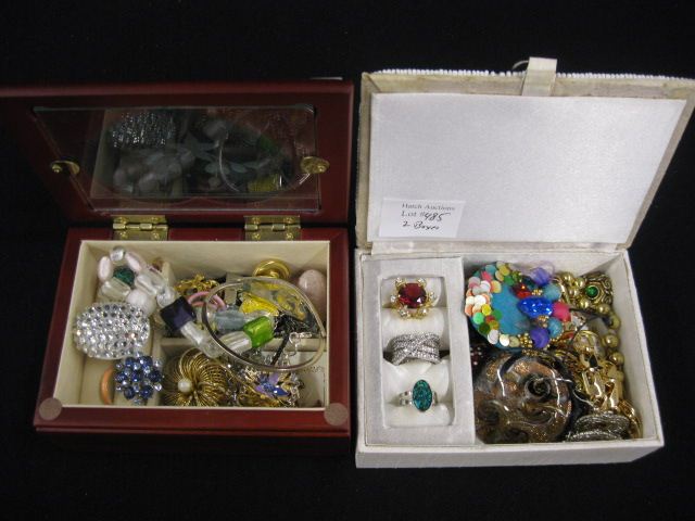 2 Jewelry Boxes with Costume Jewelry 14fc58