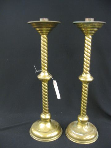 Pair of Brass Candlesticks barley twiststyle