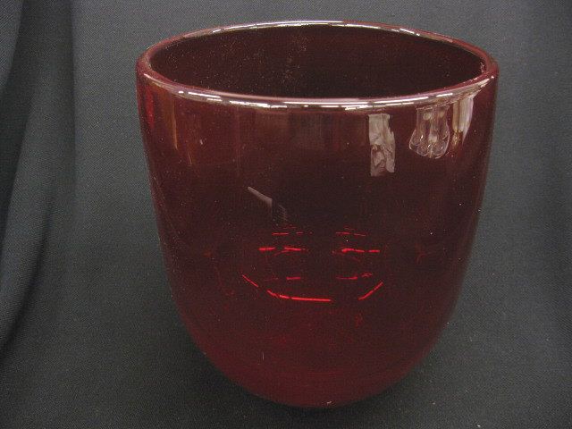 Ruby Art Glass Vase or Ice Bucket