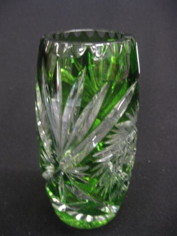 Emerald Cut-to-Clear Glass Vase
