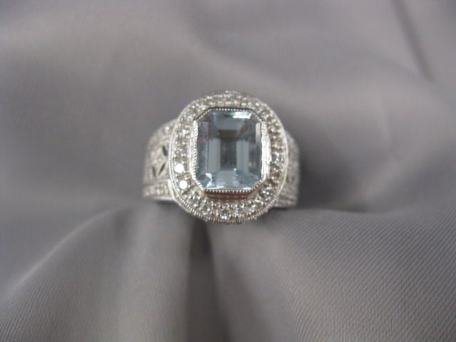 Aquamarine Diamond Ring emerald 14fcb4