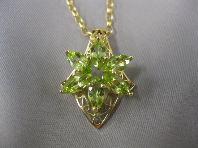 Peridot Pendant 6 marquis gems 14fcd1