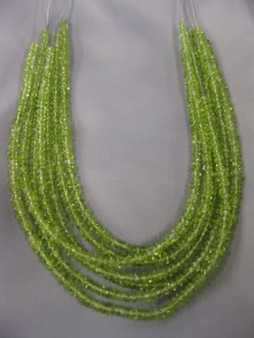 Peridot Necklace 7 strands with 14fcd2