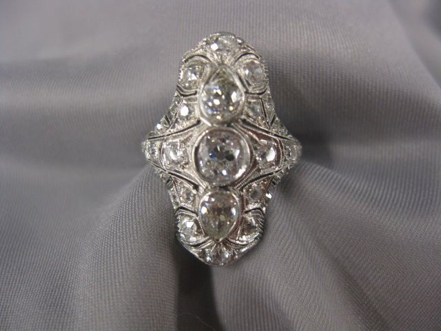 Platinum Diamond Filagree Ring 14fced