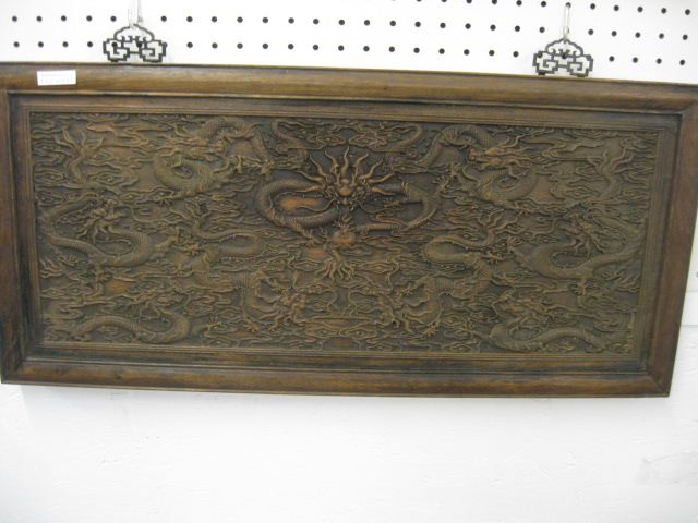 Chinese Carved Wooden Plaque dragons 14fce7