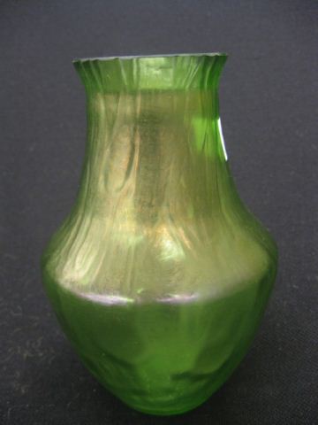 Loetz Art Glass Vase iridescent green
