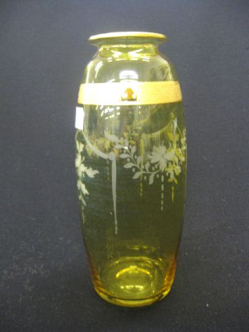 Hawkes Engraved Golden Topaz Glass