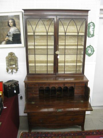 Period English Secretary Bookcase dropfront