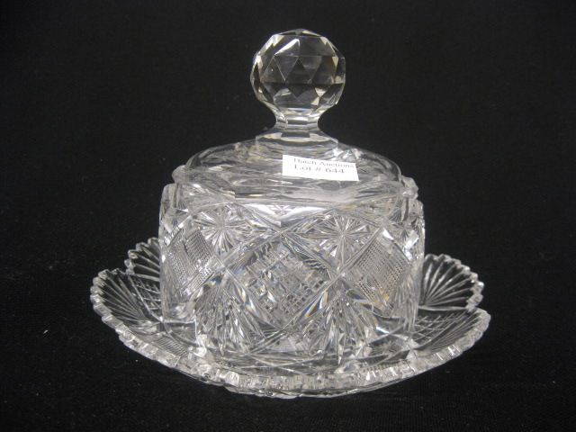 Cut Glass Covered Butter Dish dome 14fd12