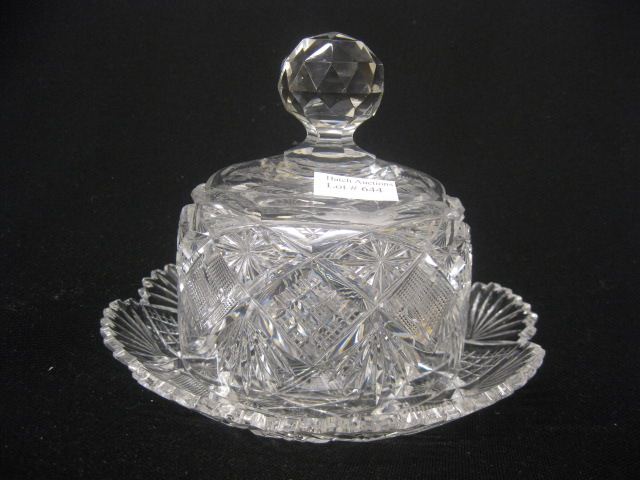 Cut Glass Covered Butter Dish dome