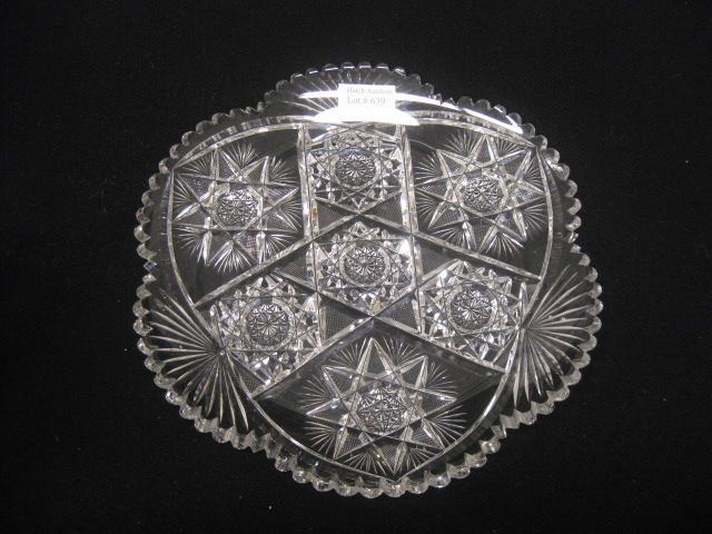 Cut Glass Plate 9 feathered star &