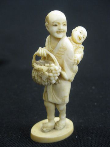 Chinese Carved Ivory Figurine of Manwith