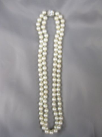 Pearl Necklace with Diamond Clasp 14fd44