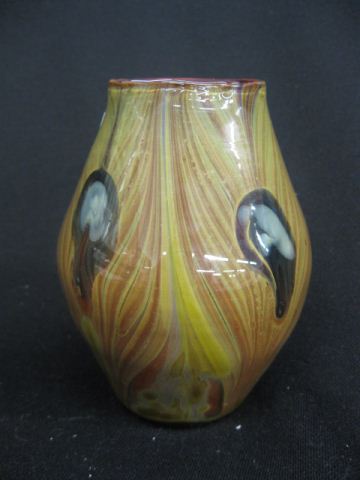 Art Glass Vase pulled feather design 14fd51