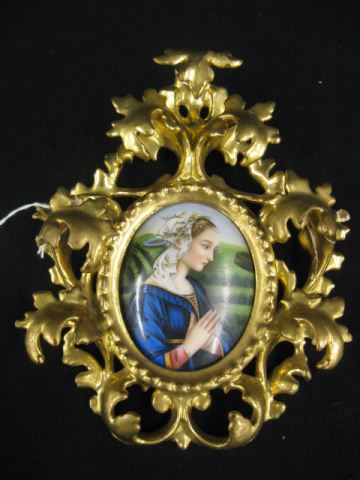 Miniature Painting on Porcelain of Younggirl