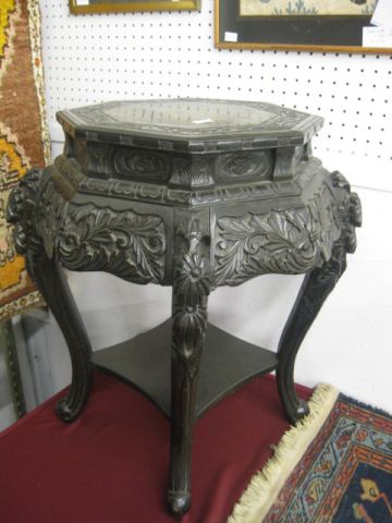 Chinese Carved Plant Stand elaborate