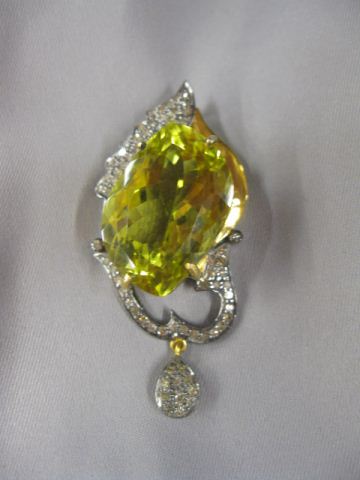 Lemon Citrine Diamond Pendant 14fd5d