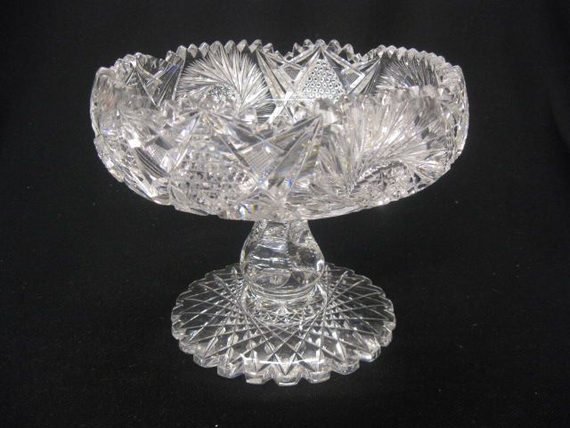 Cut Glass Pedestal Bowl pinwheel