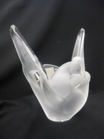 Lalique Crystal Figural Vase lovebird