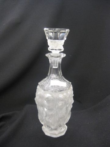 Czechoslovakian Art Glass Decanter figural