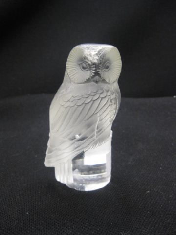 Lalique Crystal Figural Owl Paperweight 14fdac