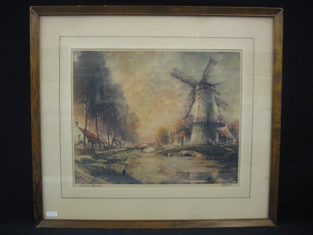 French Print ''Canal in Flanders''