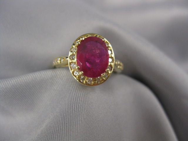 Ruby Diamond Ring oval 2 carat 14fdcf