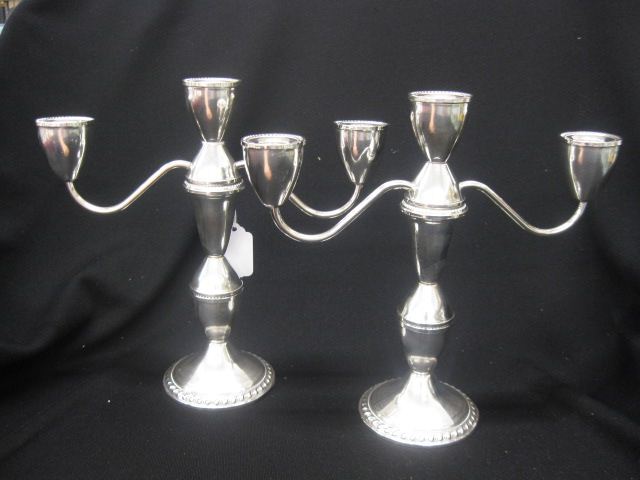 Pair of Sterling Silver Candelabra