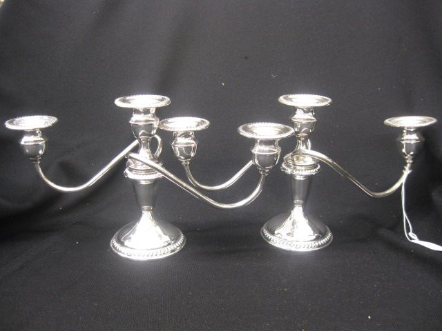 Pair of Sterling Silver Candelabra