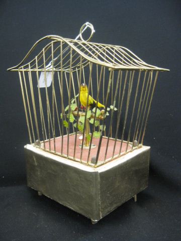 Mechanical Bird in Cage Music Box